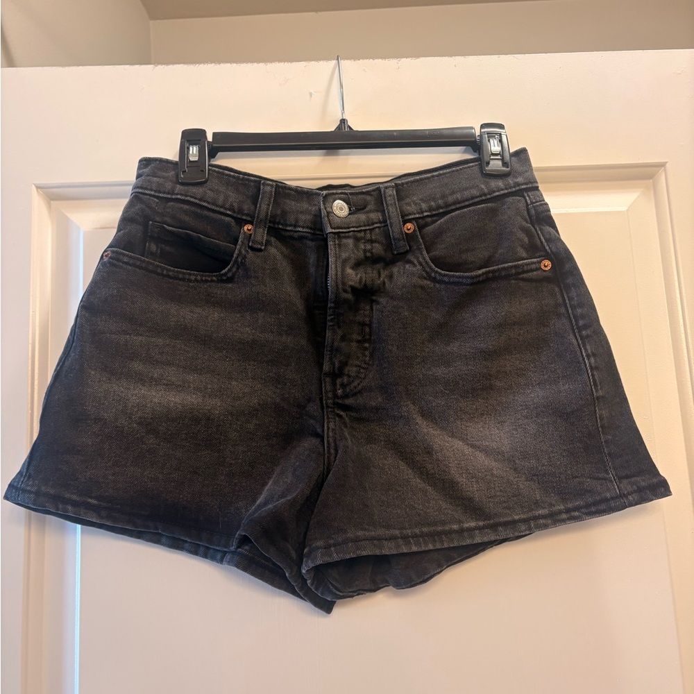 Old Navy Black Denim High-Rise Shorts